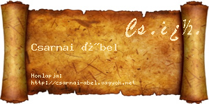 Csarnai Ábel névjegykártya