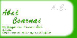 abel csarnai business card